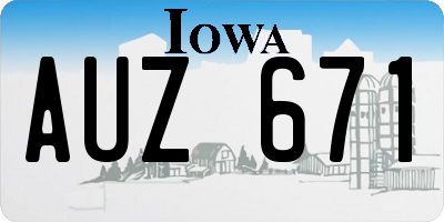IA license plate AUZ671