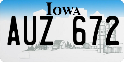 IA license plate AUZ672