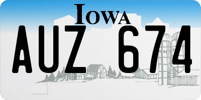 IA license plate AUZ674