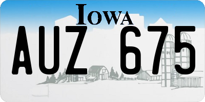 IA license plate AUZ675