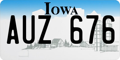 IA license plate AUZ676