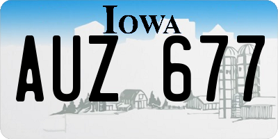 IA license plate AUZ677