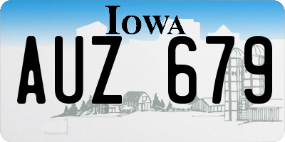 IA license plate AUZ679