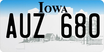 IA license plate AUZ680