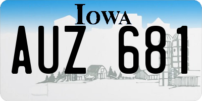 IA license plate AUZ681