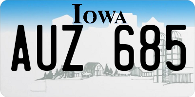 IA license plate AUZ685
