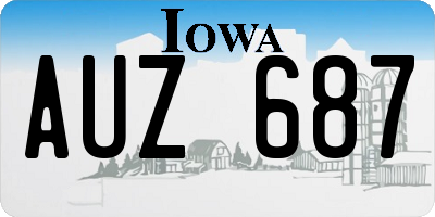 IA license plate AUZ687