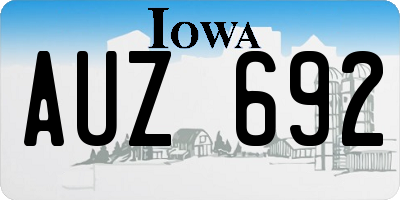 IA license plate AUZ692