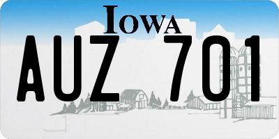 IA license plate AUZ701