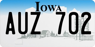 IA license plate AUZ702