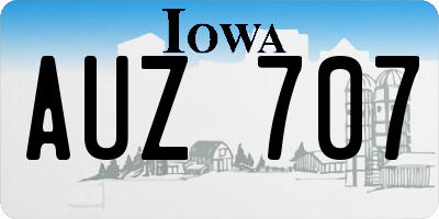 IA license plate AUZ707