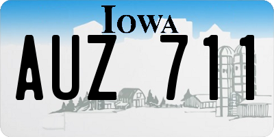 IA license plate AUZ711