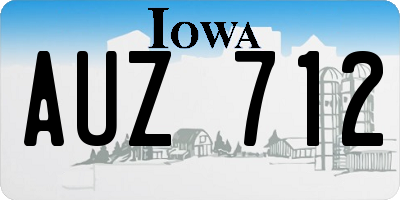 IA license plate AUZ712