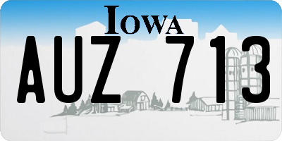 IA license plate AUZ713