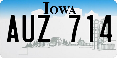 IA license plate AUZ714