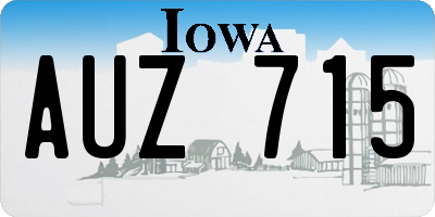 IA license plate AUZ715
