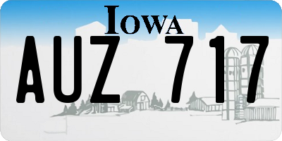 IA license plate AUZ717