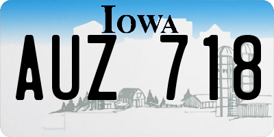 IA license plate AUZ718