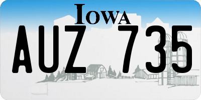 IA license plate AUZ735