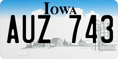 IA license plate AUZ743