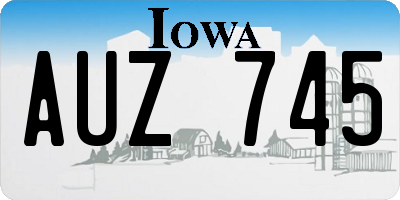 IA license plate AUZ745