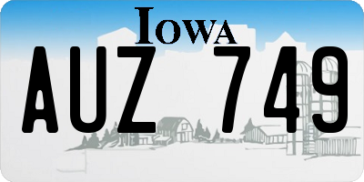 IA license plate AUZ749
