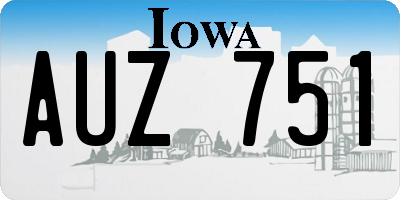 IA license plate AUZ751