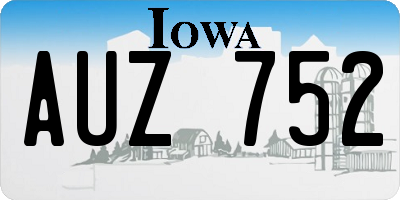 IA license plate AUZ752