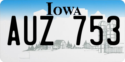 IA license plate AUZ753