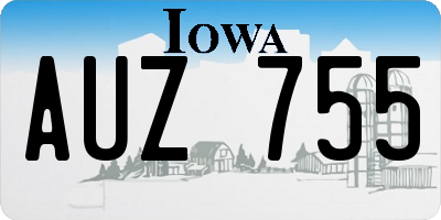 IA license plate AUZ755