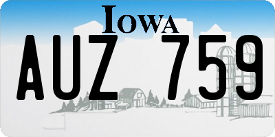IA license plate AUZ759