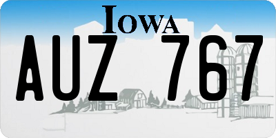 IA license plate AUZ767