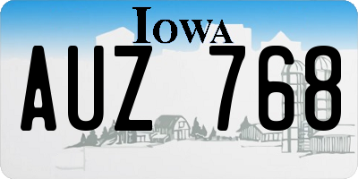 IA license plate AUZ768