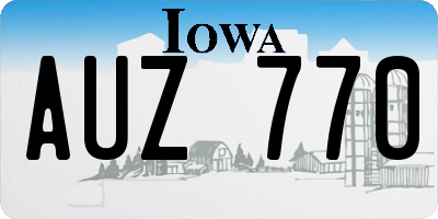 IA license plate AUZ770