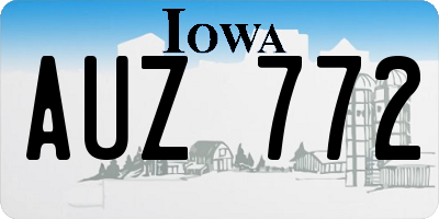 IA license plate AUZ772