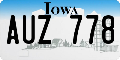 IA license plate AUZ778