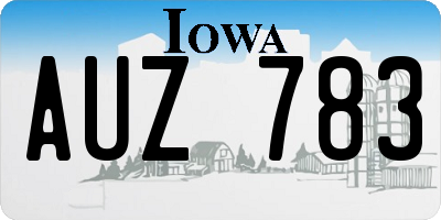 IA license plate AUZ783