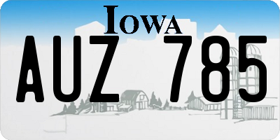 IA license plate AUZ785