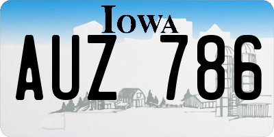 IA license plate AUZ786