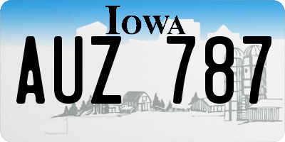 IA license plate AUZ787