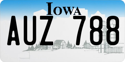 IA license plate AUZ788