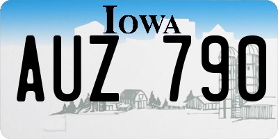 IA license plate AUZ790