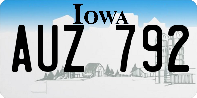 IA license plate AUZ792