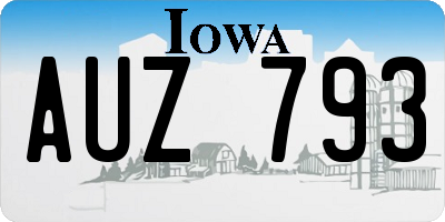 IA license plate AUZ793