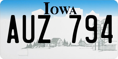 IA license plate AUZ794