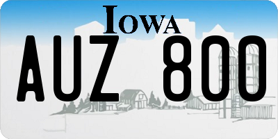 IA license plate AUZ800