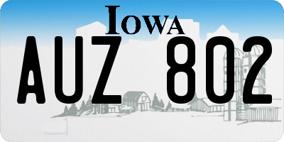 IA license plate AUZ802