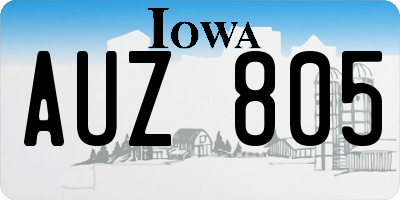 IA license plate AUZ805