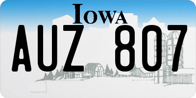 IA license plate AUZ807