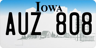 IA license plate AUZ808